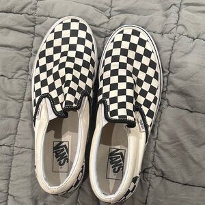 Vans Black and White Checkered Slip-On Sneakers